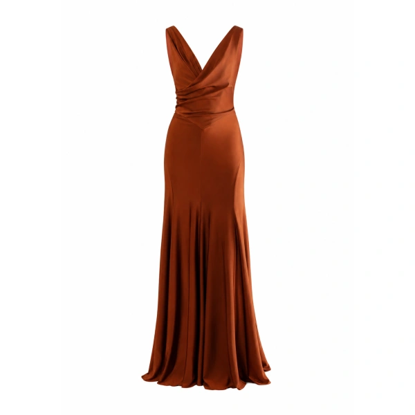 Sandra Mansour Voix Basse Dress in Rust