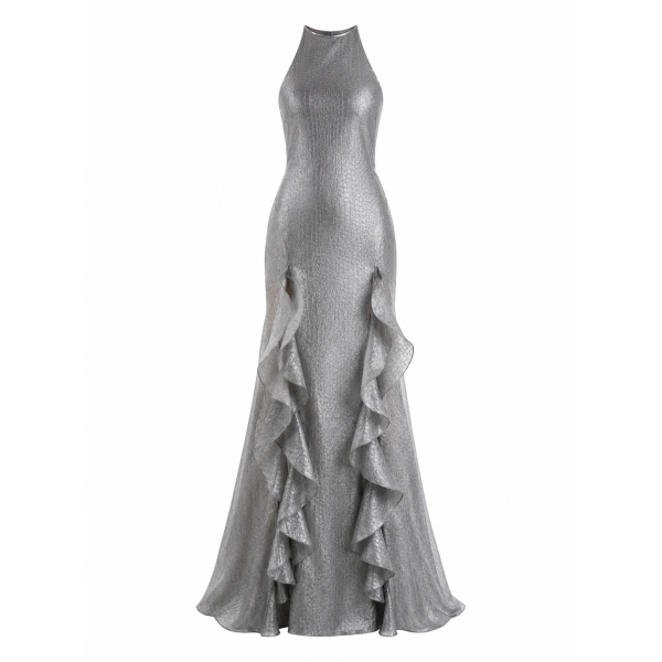 Sandra Mansour Whispers Dress in Dark Grey