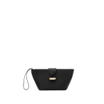 Savette Anello Pouch in Black Milled Leather | Clutch Bags | Coveti