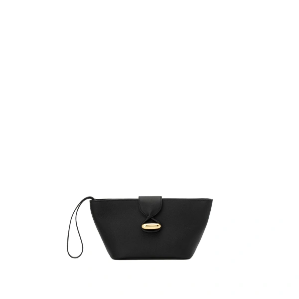 Anello Pouch in Black Milled Leather