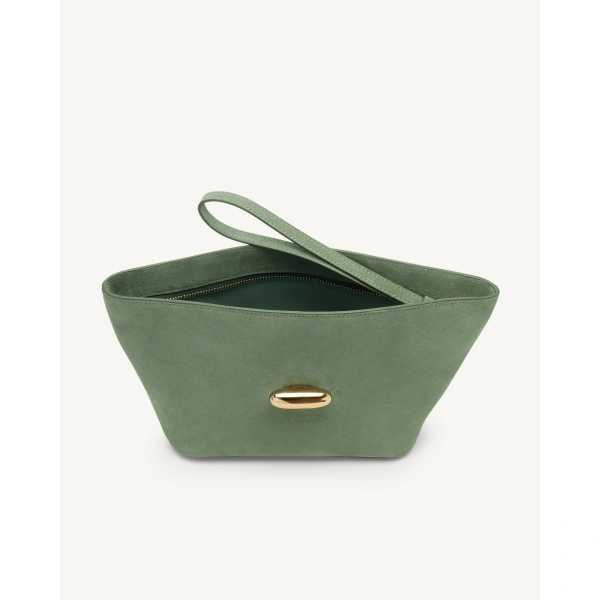 Savette Anello Pouch in Cactus Suede, view 3 | Clutch Bags | Coveti
