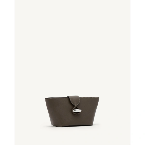Savette Anello Pouch in Mink Milled Leather, view 2 | Clutch Bags | Coveti