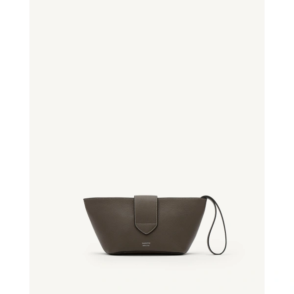 Savette Anello Pouch in Mink Milled Leather, view 4 | Clutch Bags | Coveti
