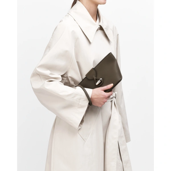 Savette Anello Pouch in Mink Milled Leather, view 5 | Clutch Bags | Coveti