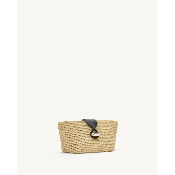 Savette Anello Pouch in Natural Raffia, view 2 | Clutch Bags | Coveti