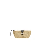 Savette Anello Pouch in Natural Raffia | Clutch Bags | Coveti
