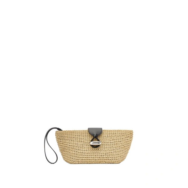 Anello Pouch in Natural Raffia