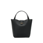 Savette Anello Tote in Black Milled Leather | Totes & Top-Handle Bags | Coveti