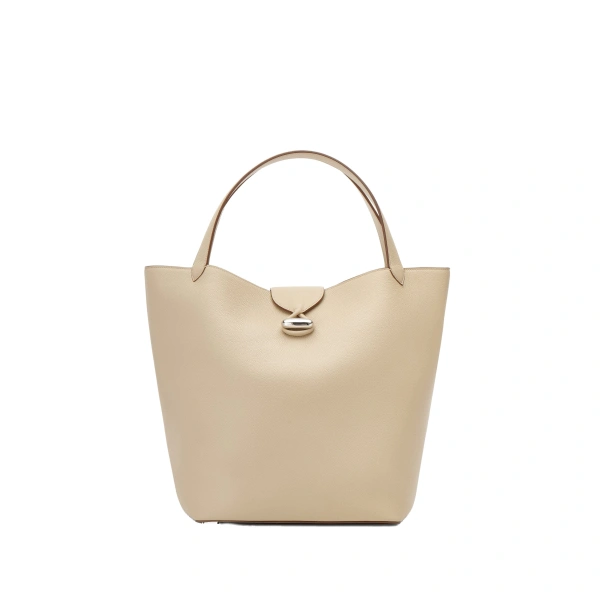 Savette Anello Tote in Bone Milled Leather | Totes & Top-Handle Bags | Coveti