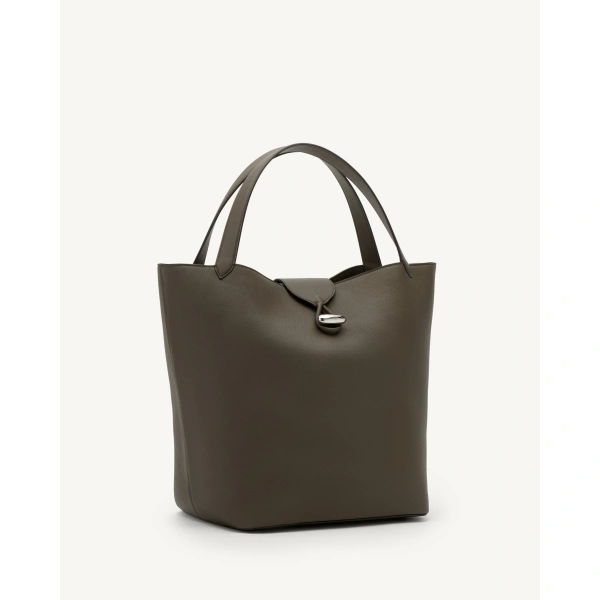 Savette Anello Tote in Mink Milled Leather, view 2 | Totes & Top-Handle Bags | Coveti