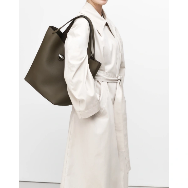 Savette Anello Tote in Mink Milled Leather, view 4 | Totes & Top-Handle Bags | Coveti