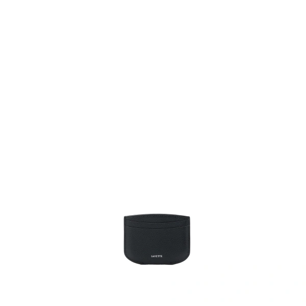 Savette Card Holder in Black Grained Leather | Card Holders | Coveti