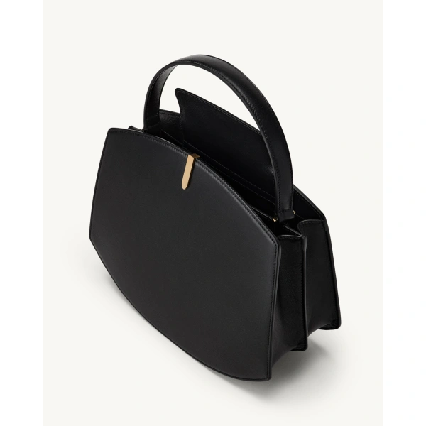 Savette Florence 25 in Black Smooth Leather, view 3 | Totes & Top-Handle Bags | Coveti