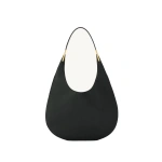 Savette Florence Hobo in Black Grained Leather | Hobo Bags | Coveti