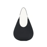 Savette Florence Hobo in Black Smooth Leather | Hobo Bags | Coveti