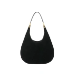 Savette Florence Hobo in Black Suede | Hobo Bags | Coveti