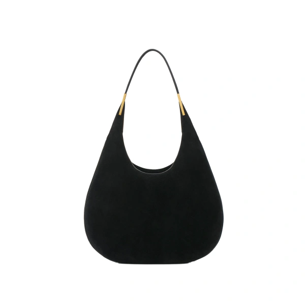 Savette Florence Hobo in Black Suede | Hobo Bags | Coveti