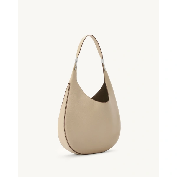 Savette Florence Hobo in Bone Grained Leather, view 2 | Hobo Bags | Coveti