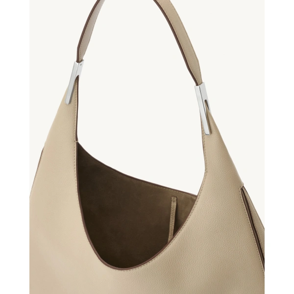 Savette Florence Hobo in Bone Grained Leather, view 3 | Hobo Bags | Coveti