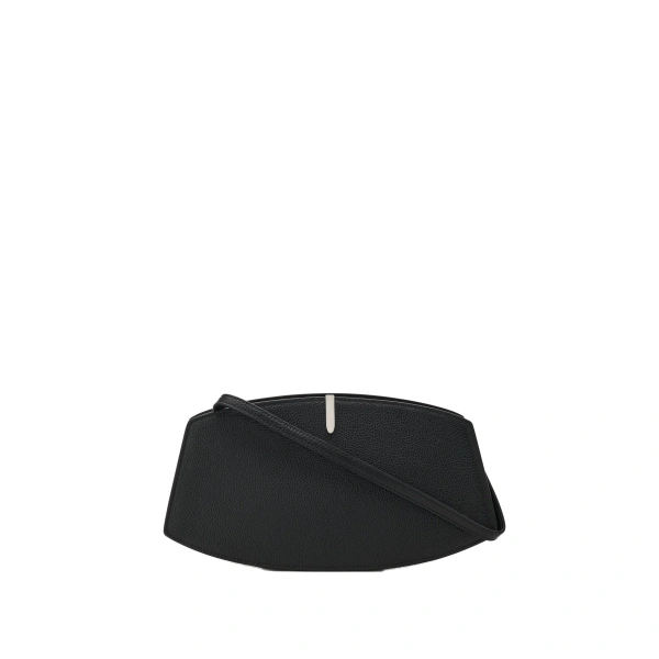 Savette Florence Shoulder Bag in Black Grained Leather | Shoulder & Crossbody Bags | Coveti