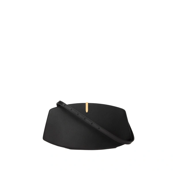 Savette Florence Shoulder Bag in Black Smooth Leather | Shoulder & Crossbody Bags | Coveti