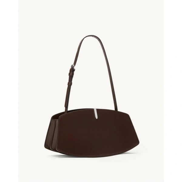 Savette Florence Shoulder Bag in Coffee Smooth Leather, view 2 | Shoulder & Crossbody Bags | Coveti