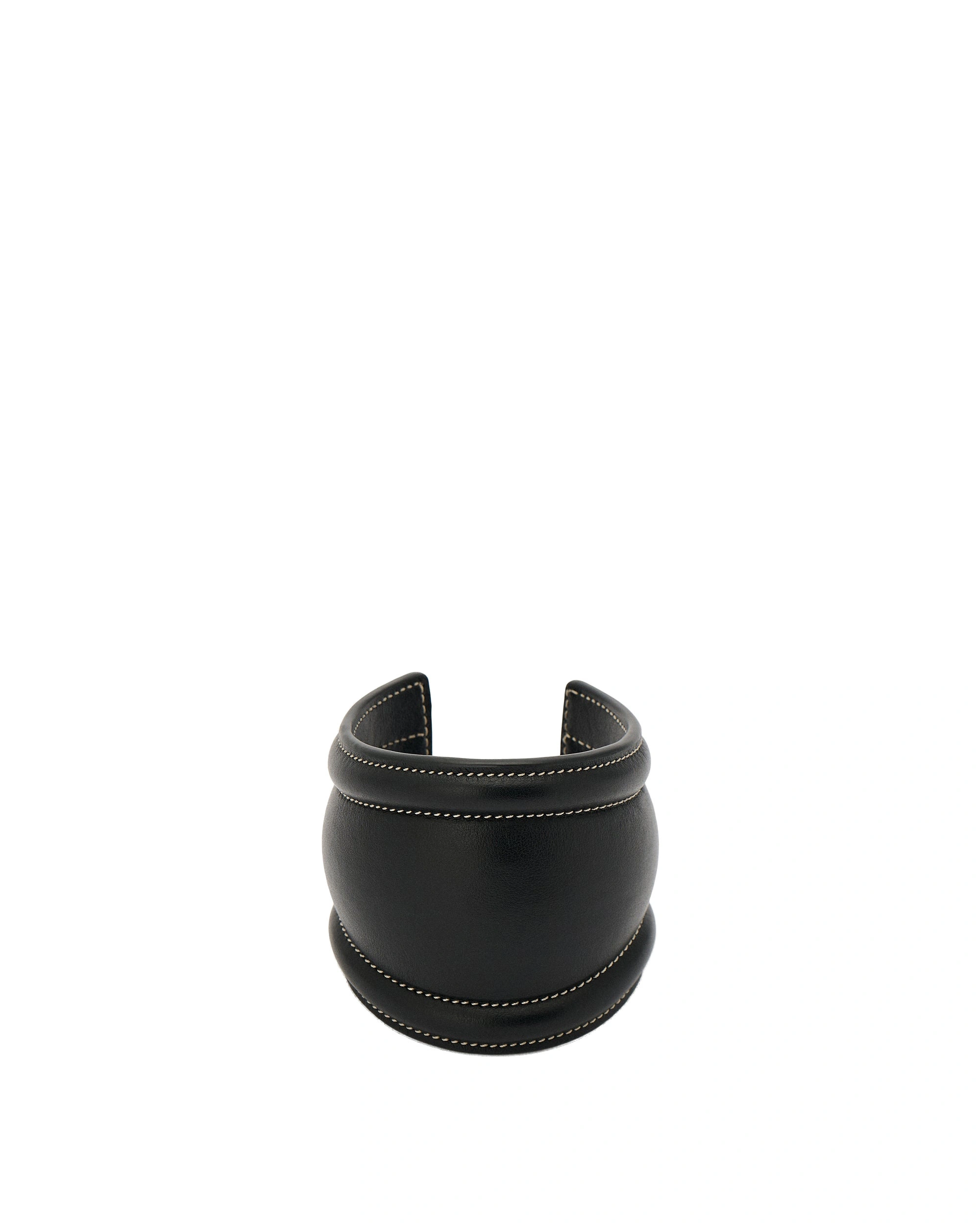Savette Large Cuff in Black Smooth Leather Savette Large Cuff in Black Smooth Leather | Cuffs | Coveti