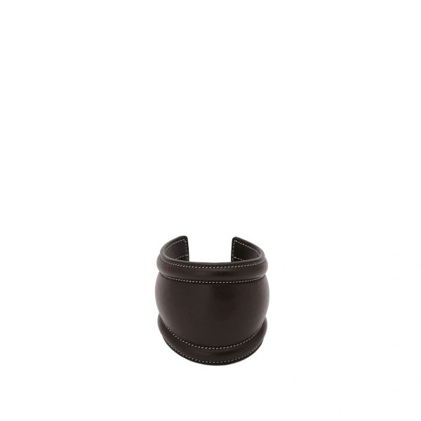 Savette Large Cuff in Coffee Smooth Leather | Cuffs | Coveti