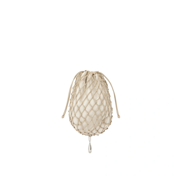 Macrame Pouch in Bone Canvas