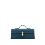 Savette Slim Symmetry Pochette in Baltic Suede | Totes & Top-Handle Bags | Coveti