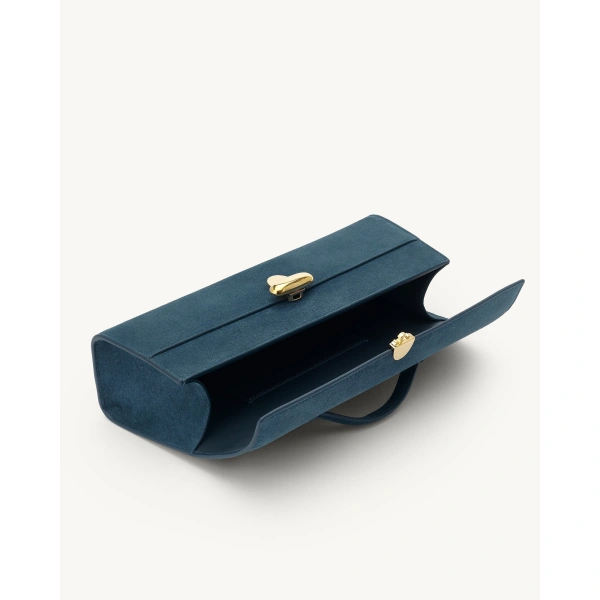 Savette Slim Symmetry Pochette in Baltic Suede, view 3 | Totes & Top-Handle Bags | Coveti