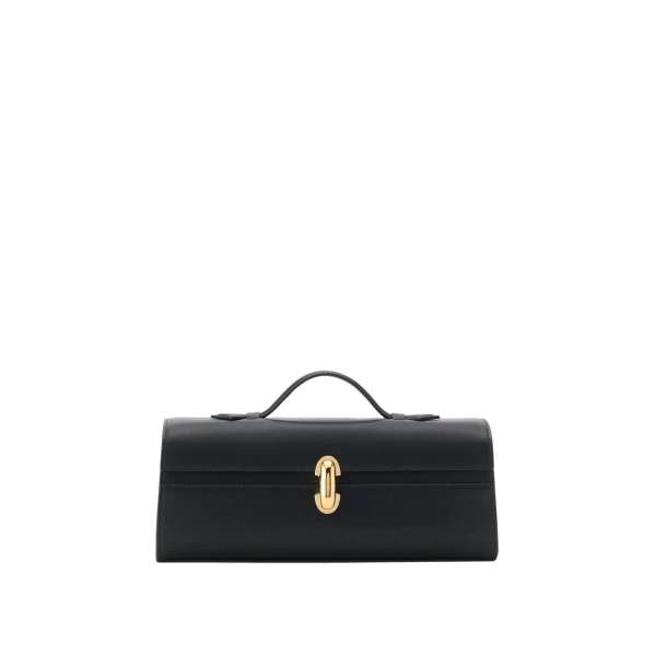 Slim Symmetry Pochette in Black Smooth Leather