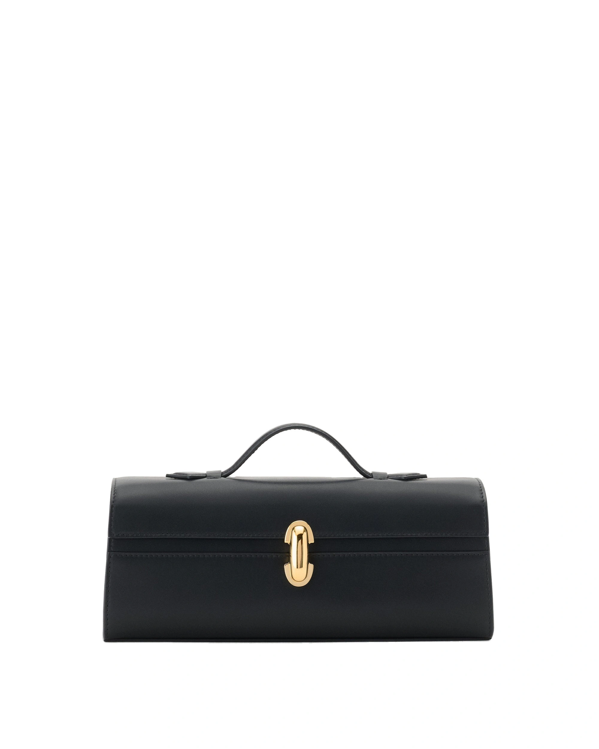 Savette Slim Symmetry Pochette in Black Smooth Leather Savette Slim Symmetry Pochette in Black Smooth Leather | Totes & Top-Handle Bags | Coveti
