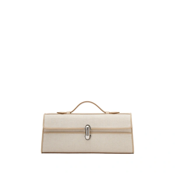 Slim Symmetry Pochette in Bone Canvas