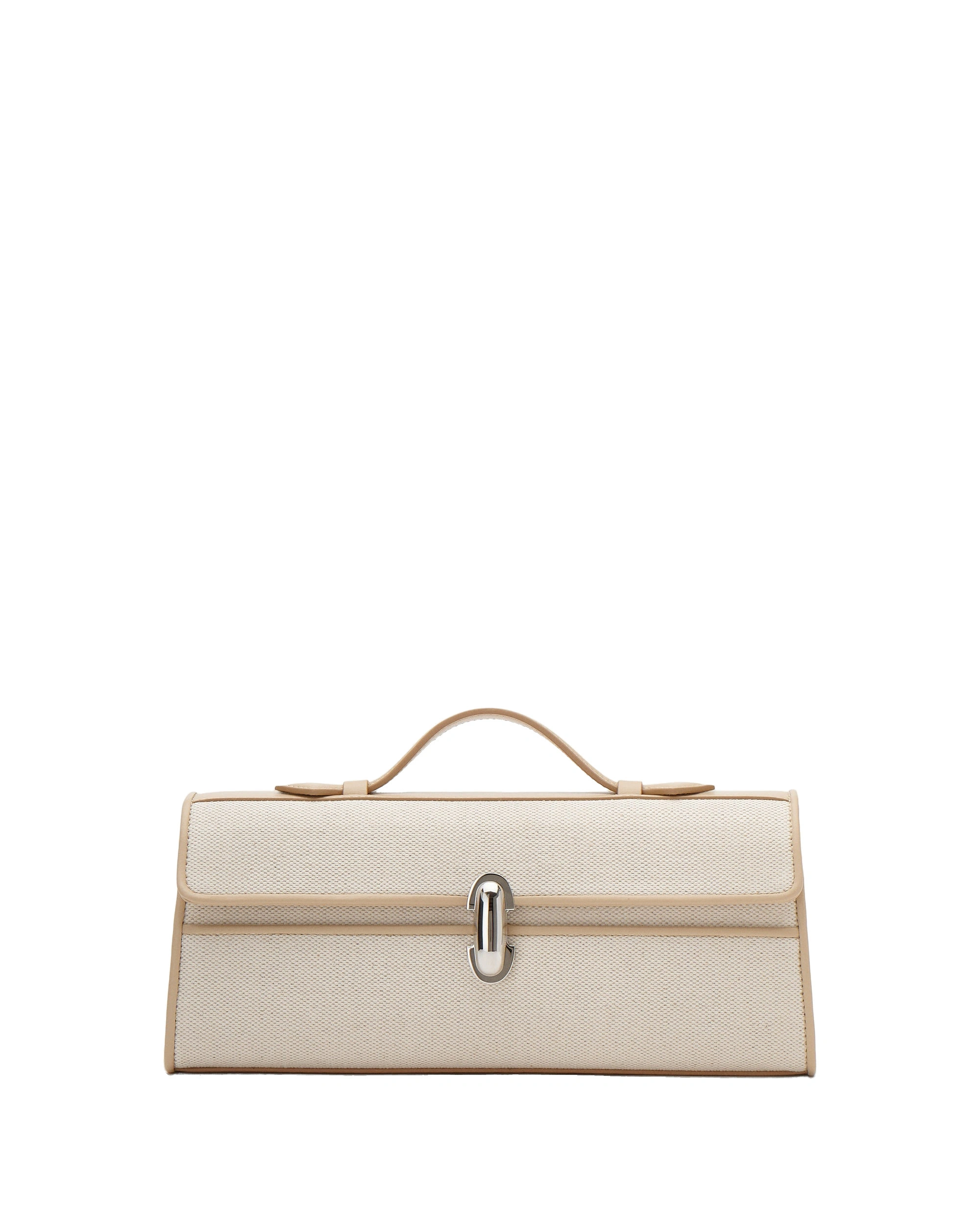 Savette Slim Symmetry Pochette in Bone Canvas Savette Slim Symmetry Pochette in Bone Canvas | Totes & Top-Handle Bags | Coveti