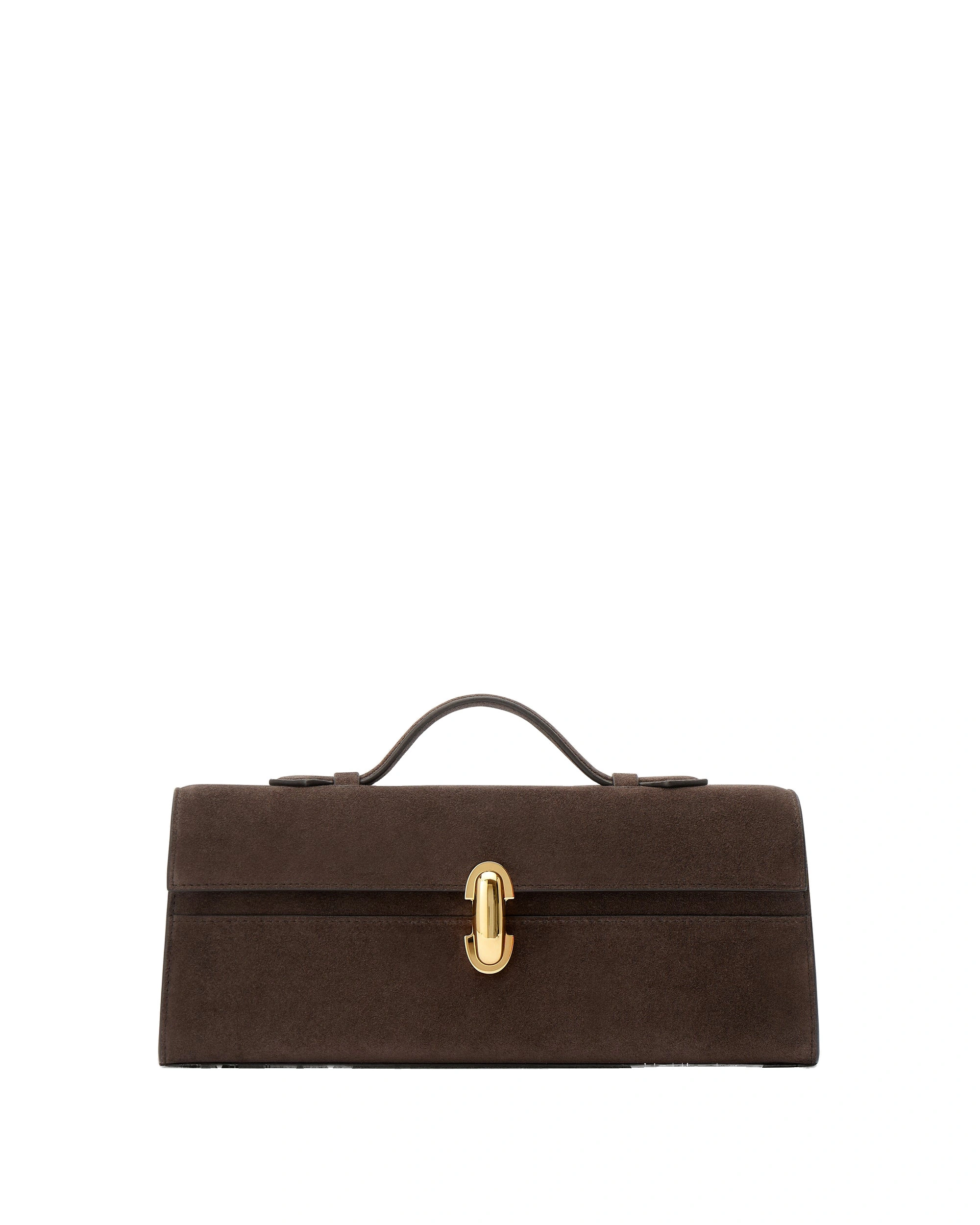 Savette Slim Symmetry Pochette in Coffee Suede Savette Slim Symmetry Pochette in Coffee Suede | Totes & Top-Handle Bags | Coveti