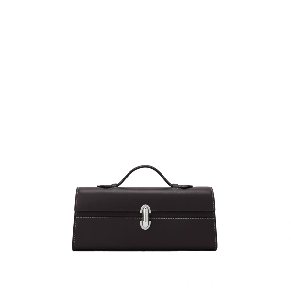 Savette Slim Symmetry Pochette in Currant Smooth Leather | Totes & Top-Handle Bags | Coveti