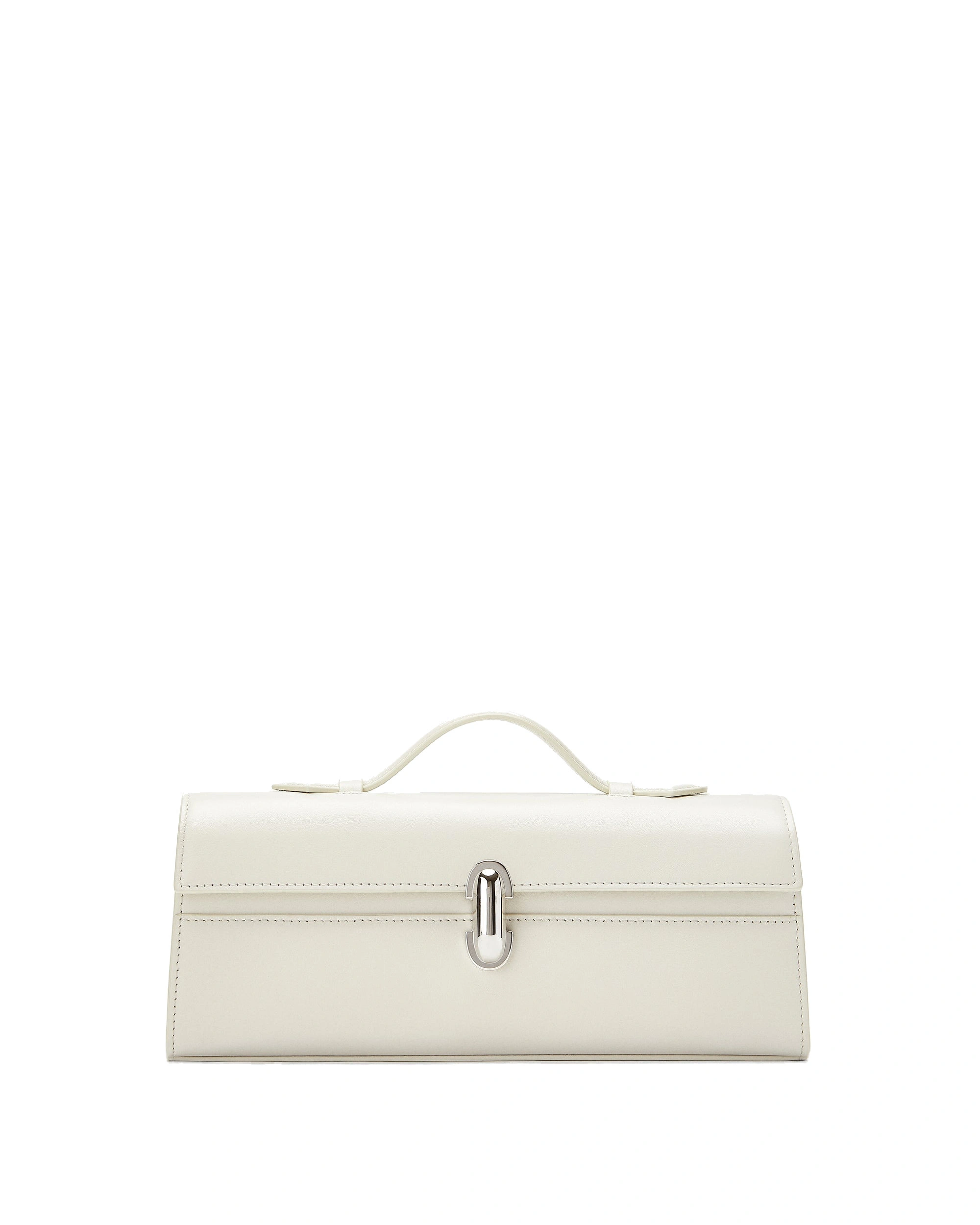 Savette Slim Symmetry Pochette in Ivory Smooth Leather Savette Slim Symmetry Pochette in Ivory Smooth Leather | Totes & Top-Handle Bags | Coveti