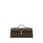 Savette Slim Symmetry Pochette in Mink Milled Leather | Totes & Top-Handle Bags | Coveti