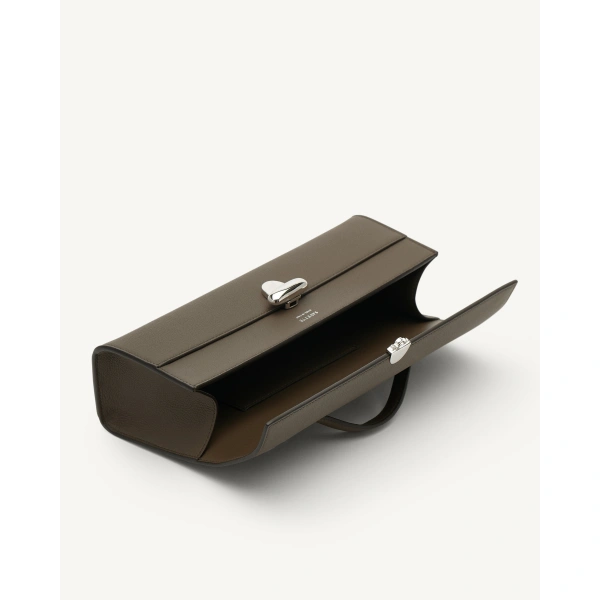 Savette Slim Symmetry Pochette in Mink Milled Leather, view 3 | Totes & Top-Handle Bags | Coveti