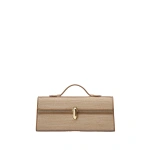 Savette Slim Symmetry Pochette in Saddle Canvas | Totes & Top-Handle Bags | Coveti