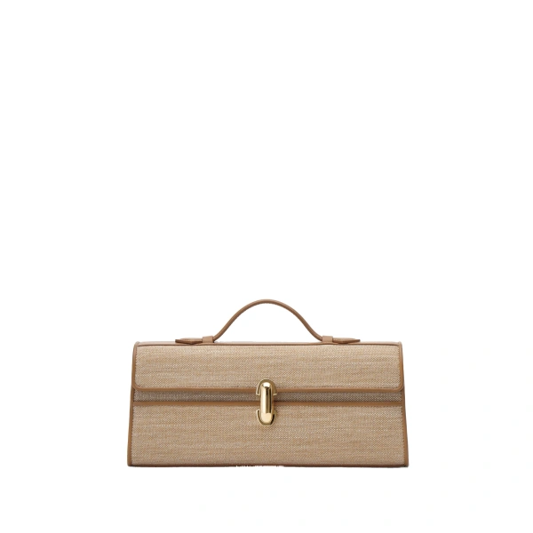 Slim Symmetry Pochette in Saddle Canvas