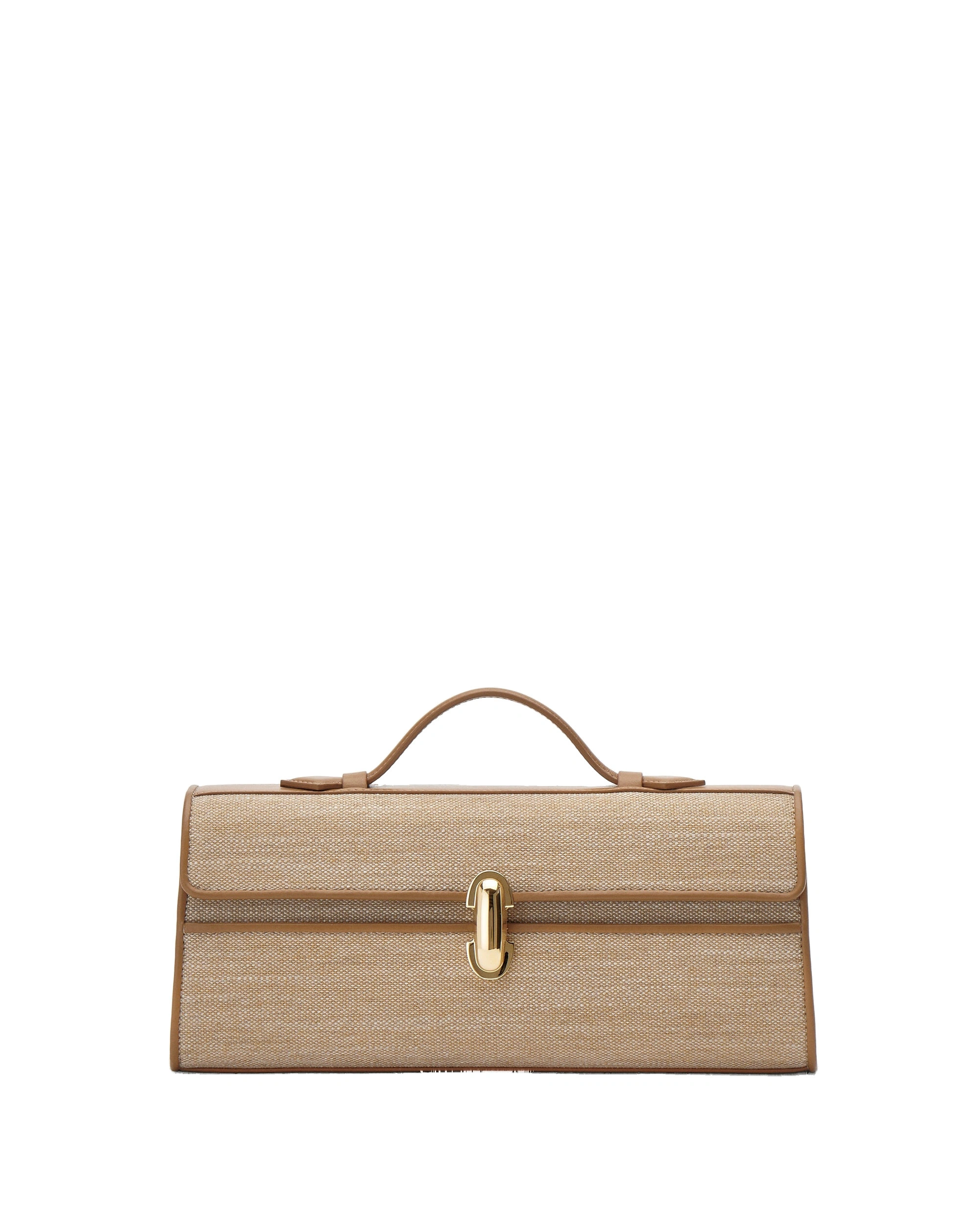Savette Slim Symmetry Pochette in Saddle Canvas Savette Slim Symmetry Pochette in Saddle Canvas | Totes & Top-Handle Bags | Coveti
