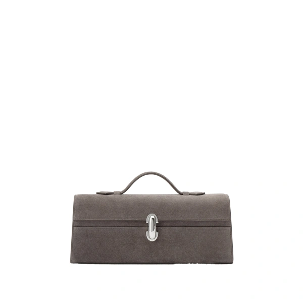 Slim Symmetry Pochette in Smoke Suede