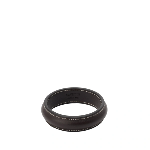 Small Bangle in Coffee Smooth Leather