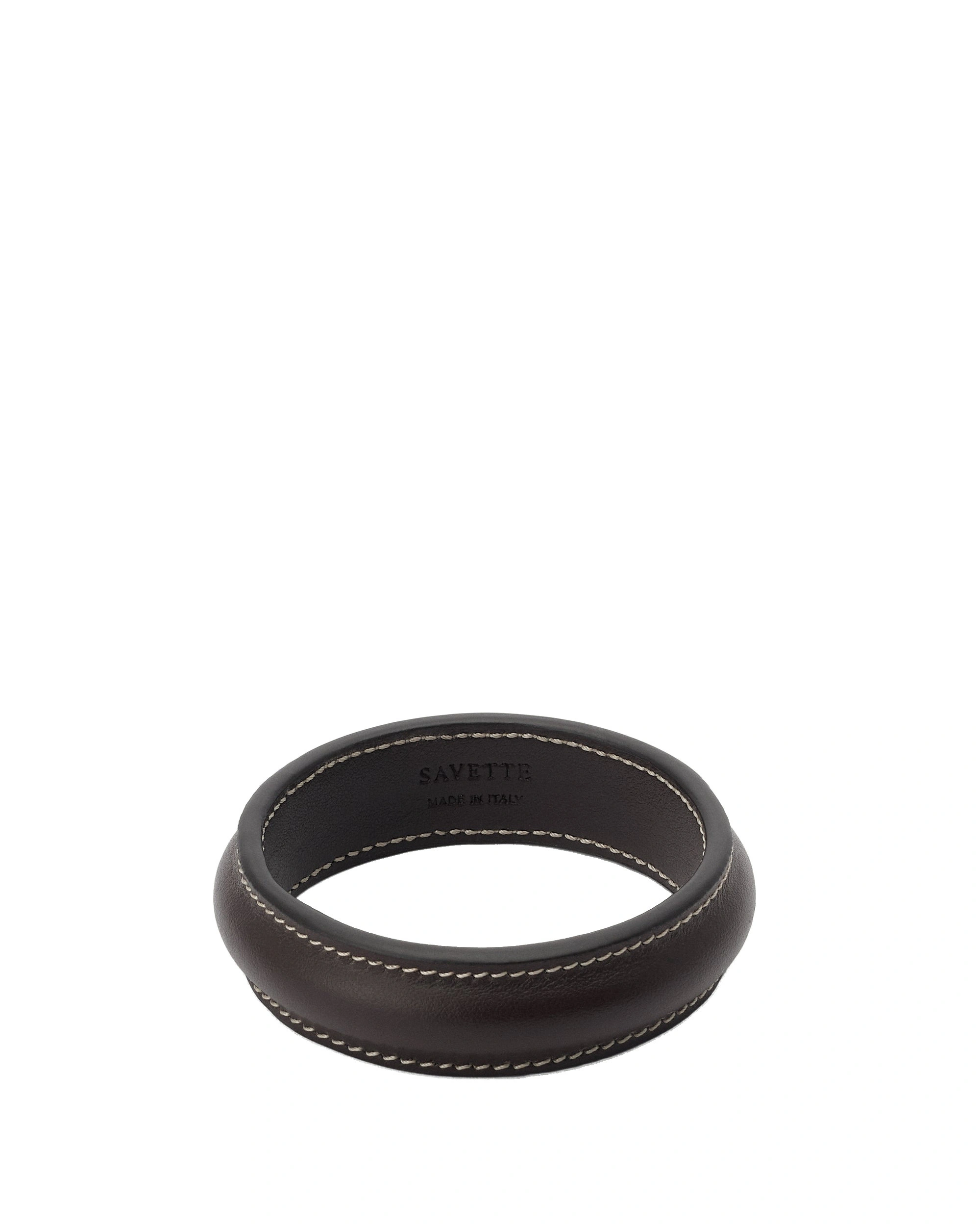 Savette Small Bangle in Coffee Smooth Leather Savette Small Bangle in Coffee Smooth Leather | Bracelets | Coveti