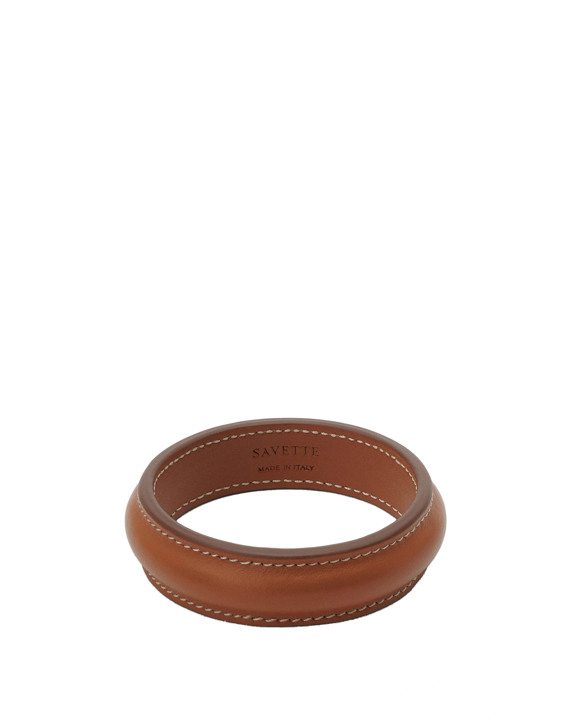 Savette Small Bangle in Saddle Smooth Leather Savette Small Bangle in Saddle Smooth Leather | Bracelets | Coveti