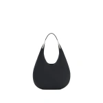 Savette Small Florence Hobo in Black Smooth Leather | Hobo Bags | Coveti