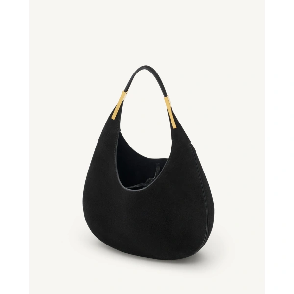 Savette Small Florence Hobo in Black Suede, view 3 | Hobo Bags | Coveti
