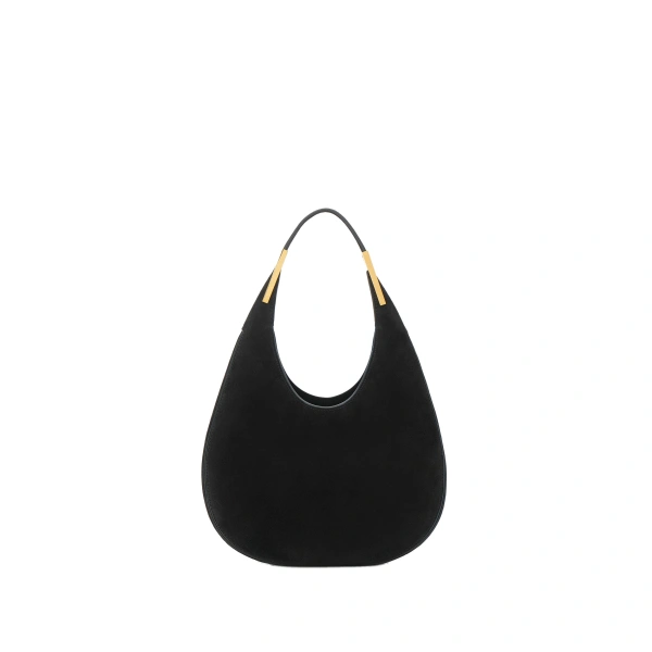 Savette Small Florence Hobo in Black Suede | Hobo Bags | Coveti
